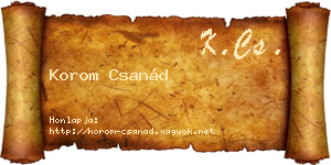Korom Csanád névjegykártya